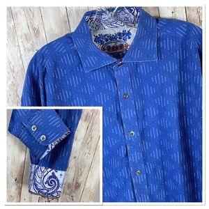 Robert Graham Flip Cuff Button Up Shirt Sz 2XL